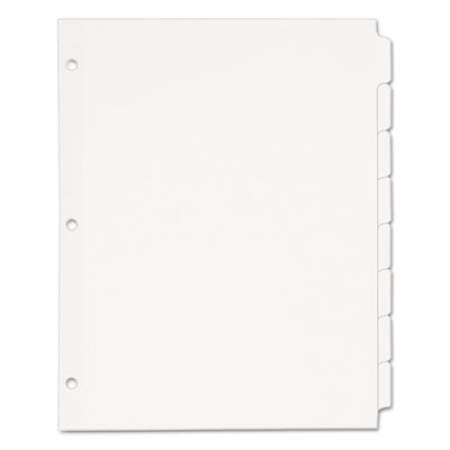 Avery Write and Erase Plain-Tab Paper Dividers, 8-Tab, Letter, White, 24 Sets (11507)
