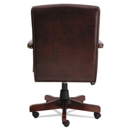 Alera Traditional Series High-Back Chair, Supports 275 lb, 18.7" to 22.63" Seat, Oxblood Burgundy Seat/Back, Mahogany Base (TD4136)