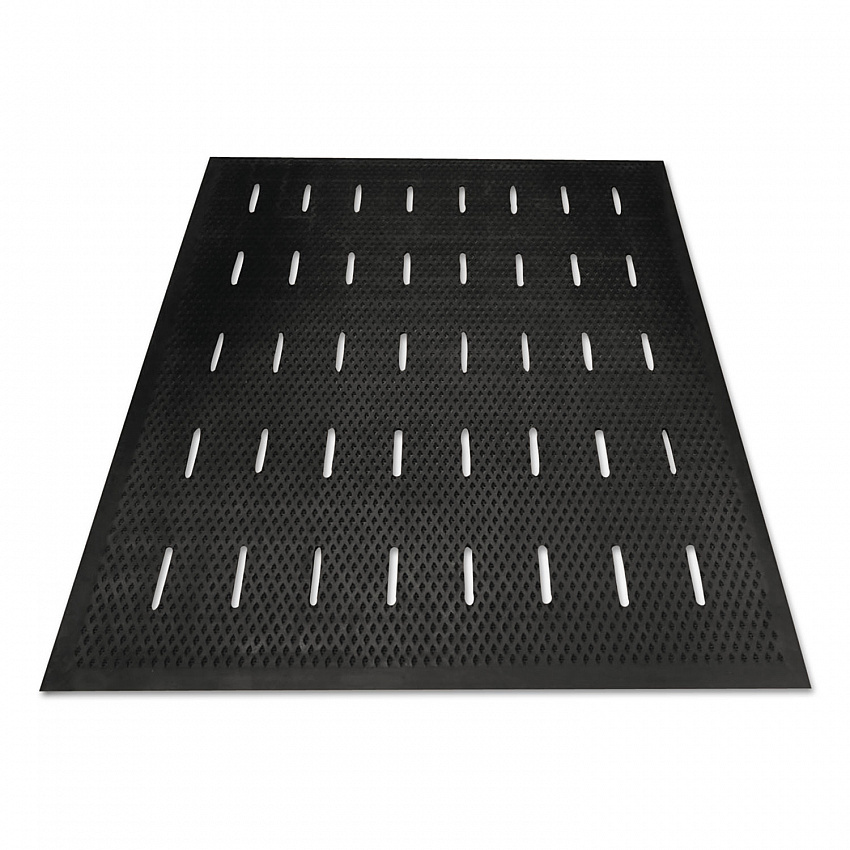 Free Flow Comfort Utility Floor Mat, 36" x 48", Black Non-Slip Vented Surface (34030401)