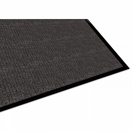Golden Series Dual Rib Indoor Wiper Mats, Rectangular, Charcoal Gray Carpeted Surface, 36