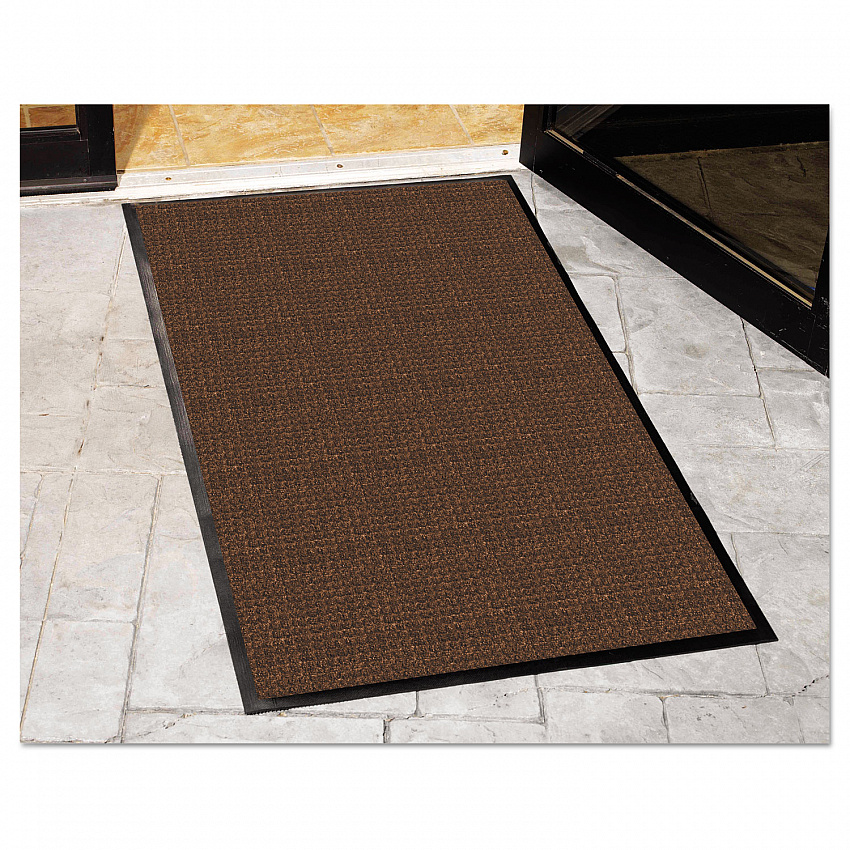 WaterGuard Indoor/Outdoor Scraper Mat, Rectangular, Brown Ridged Needle-Punch Surface, 48" x 72" (WG040614)
