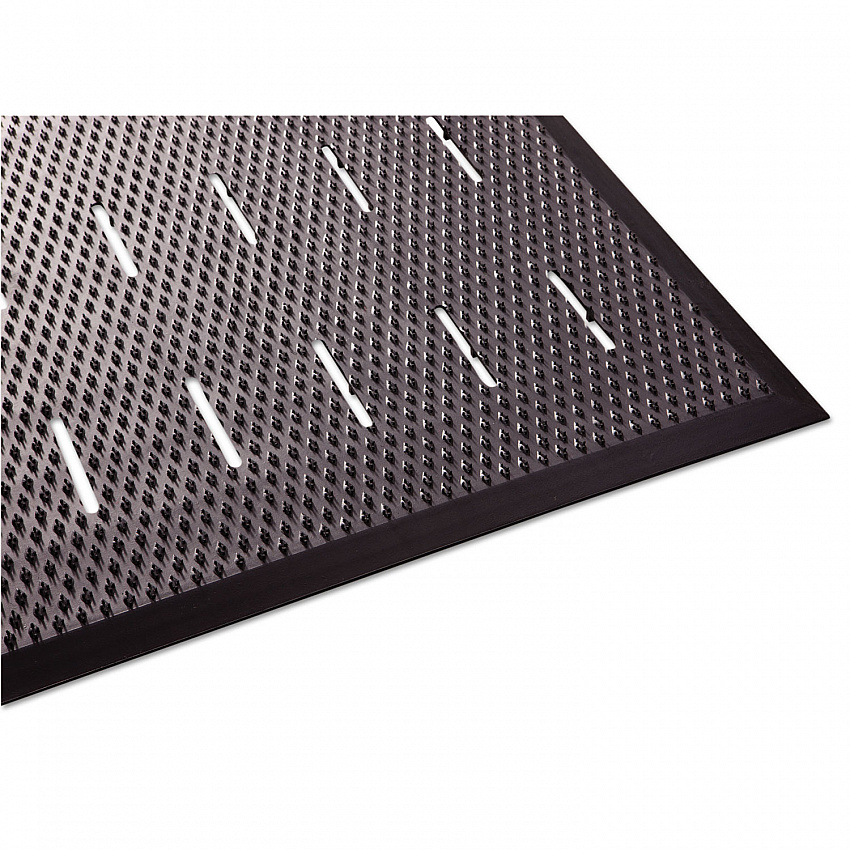 Free Flow Comfort Utility Floor Mat, 36" x 48", Black Non-Slip Vented Surface (34030401)