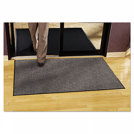 Silver Series Indoor Walk-Off Mat, Rectangular, Salt/Pepper/Black Plush Pile Surface, 36