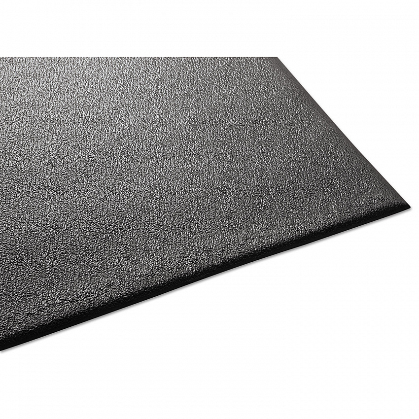 Soft Step Supreme Anti-Fatigue Floor Mat, Rectangular, Black Cross-Hatch Embossed Surface, 24" x 36" (24020301DIAM)