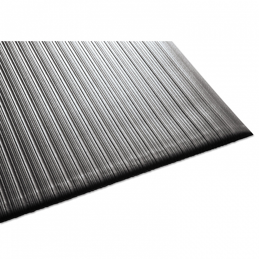 Air Step Anti-Fatigue Mat, Rectangular, Black Ribbed Surface, 24" x 36" (24020302)
