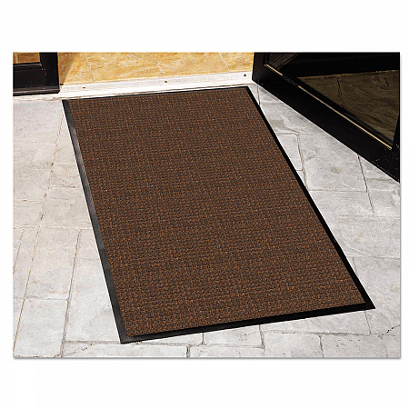WaterGuard Indoor/Outdoor Scraper Mat, Rectangular, Brown Ridged Needle-Punch Surface, 36