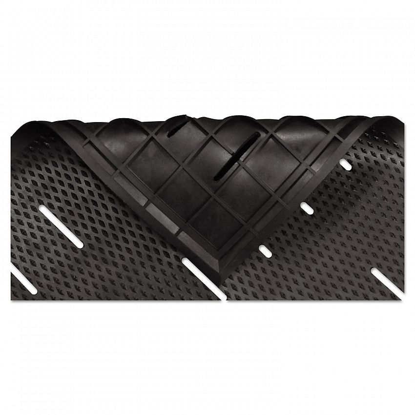 Free Flow Comfort Utility Floor Mat, 36" x 48", Black Non-Slip Vented Surface (34030401)