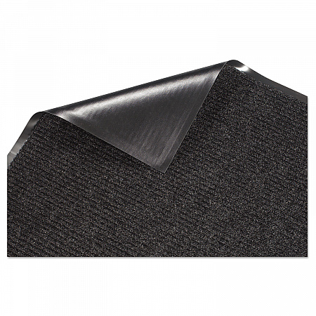 Golden Series Dual Rib Indoor Wiper Mats, Rectangular, Charcoal Gray Carpeted Surface, 36