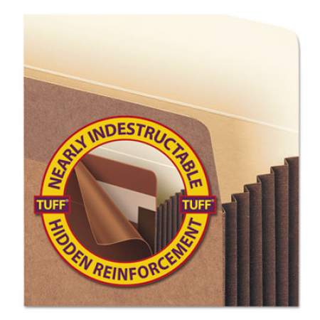 Smead Redrope TUFF Pocket Drop-Front File Pockets w/ Fully Lined Gussets, 7" Expansion, Letter Size, Redrope, 5/Box (73395)