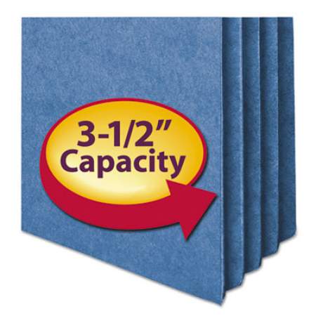 Smead Colored File Pockets, 3.5" Expansion, Legal Size, Blue (74225)