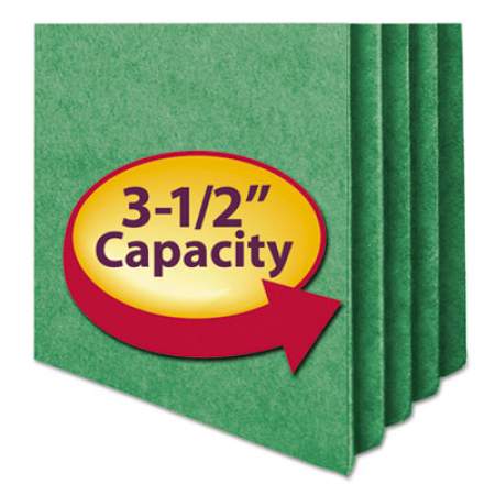 Smead Colored File Pockets, 3.5" Expansion, Letter Size, Green (73226)