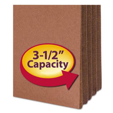 Smead Redrope Drop-Front File Pockets w/ Fully Lined Gussets, 3.5" Expansion, Legal Size, Redrope, 10/Box (74264)