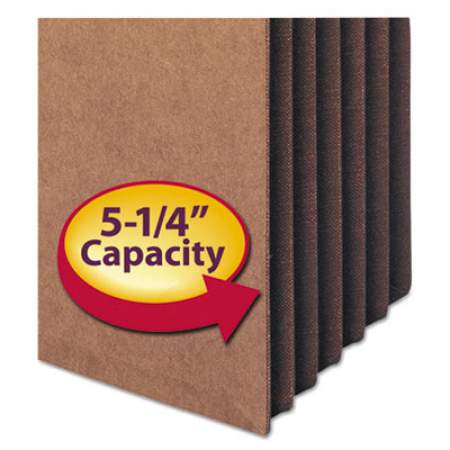 Smead Redrope TUFF Pocket Drop-Front File Pockets w/ Fully Lined Gussets, 5.25" Expansion, Letter Size, Redrope, 10/Box (73390)