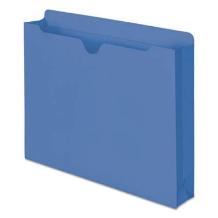 Smead Colored File Jackets with Reinforced Double-Ply Tab, Straight Tab, Letter Size, Blue, 50/Box (75562)