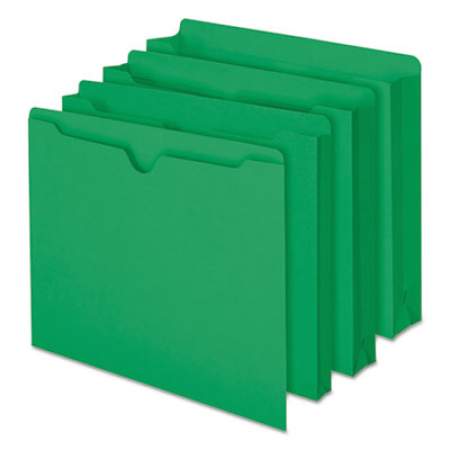 Smead Colored File Jackets with Reinforced Double-Ply Tab, Straight Tab, Letter Size, Green, 100/Box (75503)