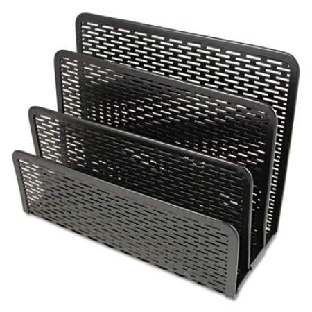 Artistic Urban Collection Punched Metal Letter Sorter, 3 Sections, DL to A6 Size Files, 6.5" x 3.25" x 5.5", Black (ART20003)
