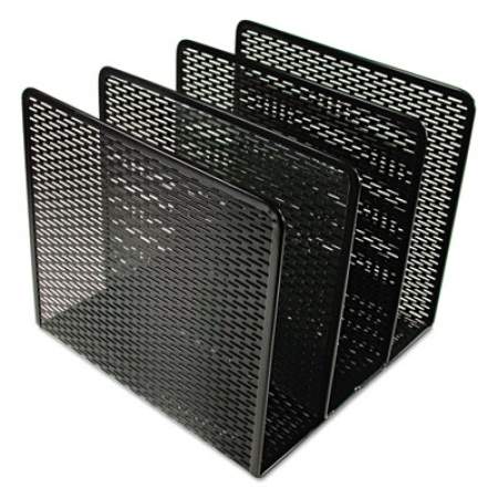 Artistic Urban Collection Punched Metal File Sorter, 3 Sections, Letter Size Files, 8" x 8" x 7.25", Black (ART20009)