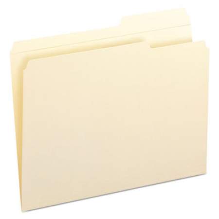 Smead Reinforced Guide Height File Folders, 2/5-Cut Tabs, Right of Center, Letter Size, Manila, 100/Box (10386)