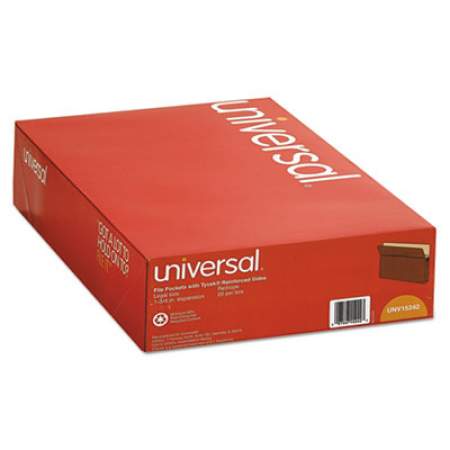 Universal Redrope Expanding File Pockets, 1.75" Expansion, Legal Size, Redrope, 25/Box (15242)