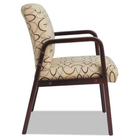 Alera Reception Lounge WL Series Guest Chair, 24.21" x 24.8" x 32.67", Tan Seat/Back, Mahogany Base (RL4351M)