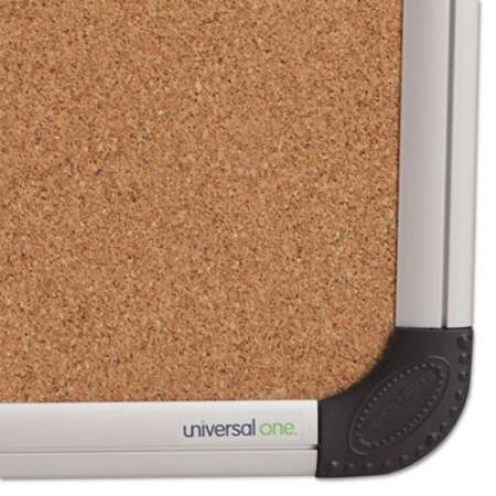Universal Cork Board with Aluminum Frame, 24 x 18, Natural, Silver Frame (43712)
