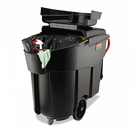 Mega BRUTE Mobile Container, 120 gal, Plastic, Black (9W73BLA)