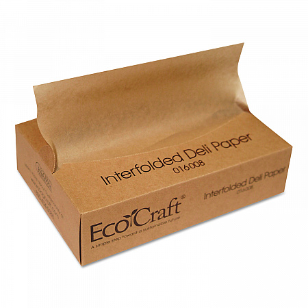 EcoCraft Interfolded Soy Wax Deli Sheets, 8 x 10.75, 500/Box, 12 Boxes/Carton (016008)