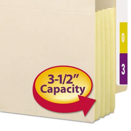 Smead Manila End Tab File Pockets, 3.5" Expansion, Letter Size, Manila, 10/Box (75164)