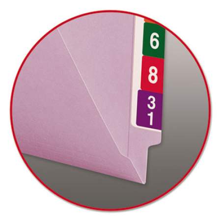 Smead Reinforced End Tab Colored Folders, Straight Tab, Letter Size, Lavender, 100/Box (25410)