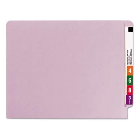Smead Reinforced End Tab Colored Folders, Straight Tab, Letter Size, Lavender, 100/Box (25410)