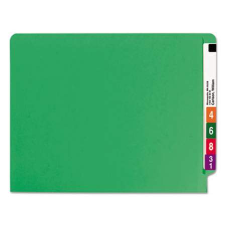 Smead Reinforced End Tab Colored Folders, Straight Tab, Letter Size, Green, 100/Box (25110)