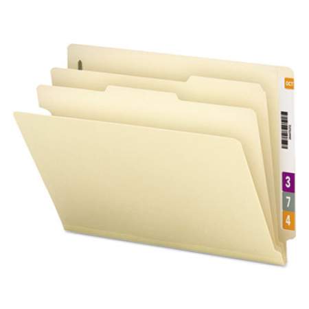 Smead Manila End Tab Classification Folders, 2 Dividers, Letter Size, Manila, 10/Box (26835)