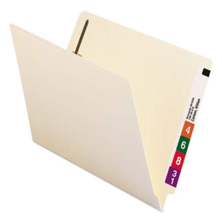 Smead Manila Reinforced End Tab 2-Fastener Folders with Antimicrobial Product Protection, Straight Tab, Letter Size, 50/Box (34116)