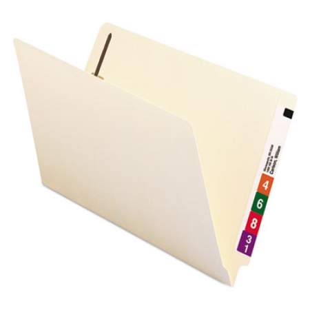 Smead Manila End Tab 1-Fastener Folders with Reinforced Tabs, 0.75" Expansion, Straight Tab, Legal Size, 11 pt. Manila, 50/Box (37110)