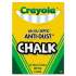 Crayola Nontoxic Anti-Dust Chalk, White, 12 Sticks/Box (501402)