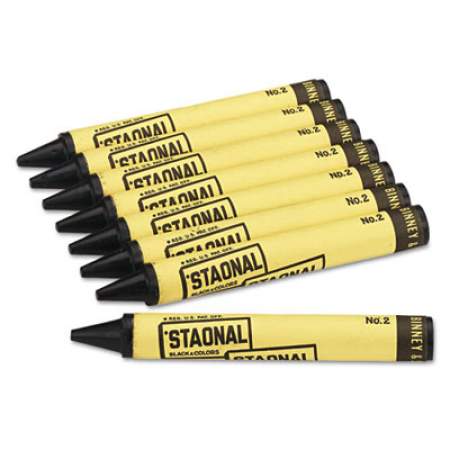 Crayola Staonal Marking Crayons, Black, 8/Box (5200023051)
