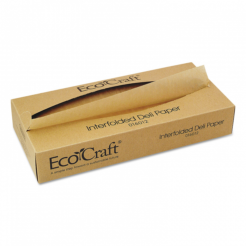 EcoCraft Interfolded Soy Wax Deli Sheets, 12 x 10.75, 500/Box, 12 Boxes/Carton (016012)
