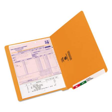 Smead Reinforced End Tab Colored Folders, Straight Tab, Letter Size, Orange, 100/Box (25510)