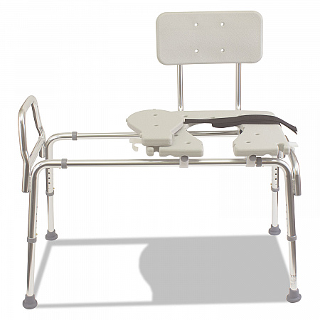 Heavy-Duty Sliding Transfer Bench with Cut-Out Seat, 19w x 15d x 19 to 23h, 400 lbs Capacity (52217341900)