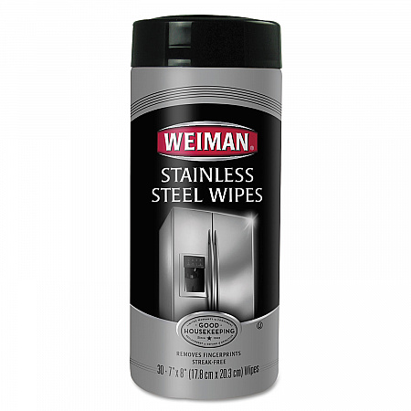Stainless Steel Wipes, 1-Ply, 7 x 8, White, 30/Canister, 4 Canisters/Carton (92CT)