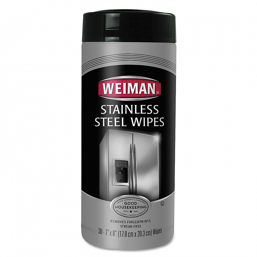 Stainless Steel Wipes, 1-Ply, 7 x 8, White, 30/Canister, 4 Canisters/Carton (92CT)
