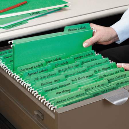 Smead FasTab Hanging Folders, Letter Size, 1/3-Cut Tab, Green, 20/Box (64098)