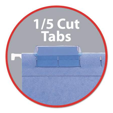 Smead Hanging Pockets with Full-Height Gusset, Letter Size, 1/5-Cut Tab, Sky Blue, 25/Box (64270)