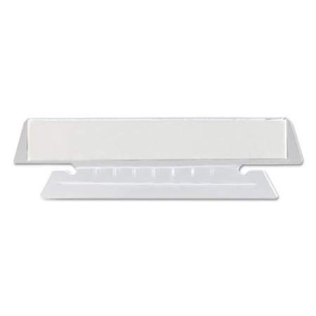 Smead Poly Index Tabs and Inserts For Hanging File Folders, 1/3-Cut Tabs, White/Clear, 3.5" Wide, 25/Pack (64615)