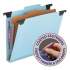 Smead FasTab Hanging Pressboard Classification Folders, Letter Size, 1 Divider, Blue (65105)