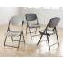 Iceberg Rough n Ready Commercial Folding Chair, Supports Up to 350 lb, Platinum Seat, Platinum Back, Black Base (64003)
