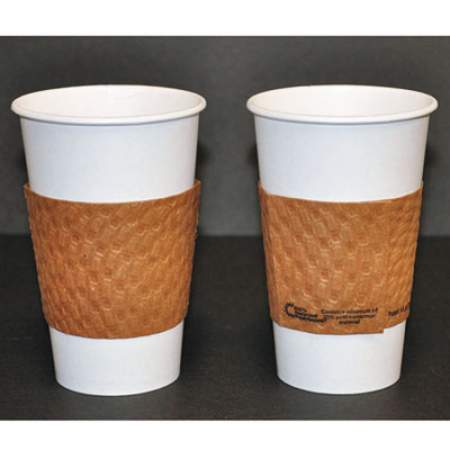 Dopaco Kraft Hot Cup Sleeves, Fits 10 oz to 24 oz Cups, Brown, 1,000/Carton (DSLVBRN)