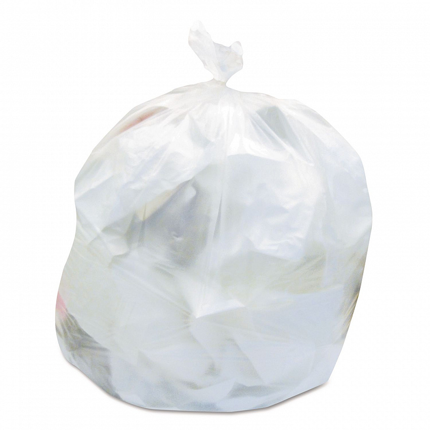 Linear Low-Density Can Liners, 30 gal, 0.9 mil, 30" x 36", White, 200/Carton (H6036TW)
