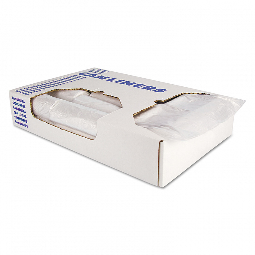 Linear Low-Density Can Liners, 30 gal, 0.9 mil, 30" x 36", White, 200/Carton (H6036TW)