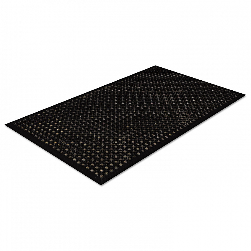 Safewalk-Light Wet/Oily Floor Anti-Fatigue Drainage Mats, 0.5" Thick, 36" x 60", Black Perforated Surface (WSCT35BK)